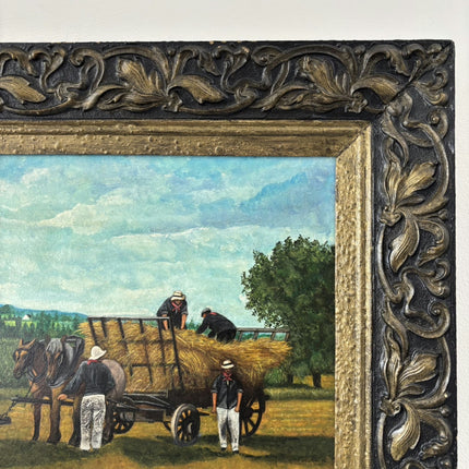 Refined Farm Oil Painting "White Horse" Vintage Artwork Holland Art Shop