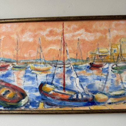 Refined Harbor Scene Oil Painting "Colorful Boats" Traditional Art Holland Art Shop