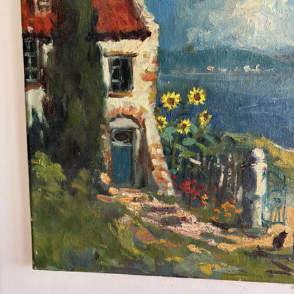 Handcrafted Seascape Oil Painting "Seaside Cottage" Traditional Artwork Holland Art Shop
