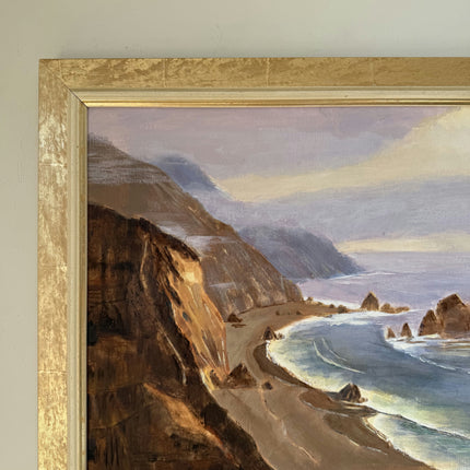 Original Oil Painting Harbor Scene "Coastal Cliffs" Intriguing Medium Artwork Holland Art Shop