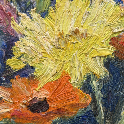 Rustic Floral Still Life Oil Painting "Flower Vase" Detailed Artwork Holland Art Shop