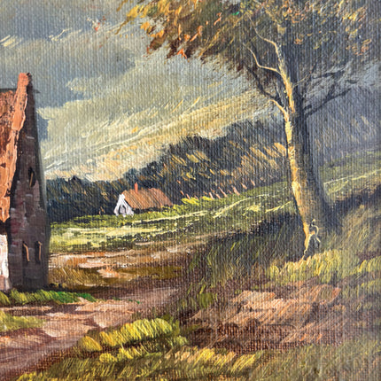 Authentic Landscape Oil Painting "Ornate Frame" Original Small Artwork Holland Art Shop