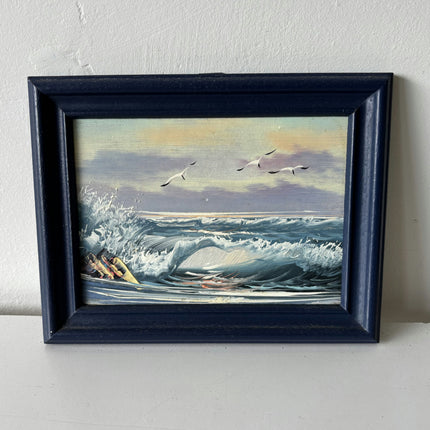 Authentic Seascape Oil Painting "Ocean Wave" Original Small Artwork Holland Art Shop