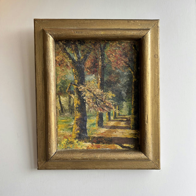 Vintage Landscape Oil Painting "Row Of Trees" Authentic Art Holland Art Shop