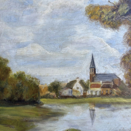 Timeless Landscape Oil Painting "River Boat" Original Artwork Holland Art Shop