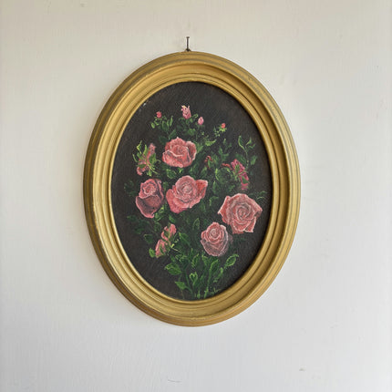 Detailed Floral Still Life Oil Painting "Pink Roses" Refined Small Art Holland Art Shop