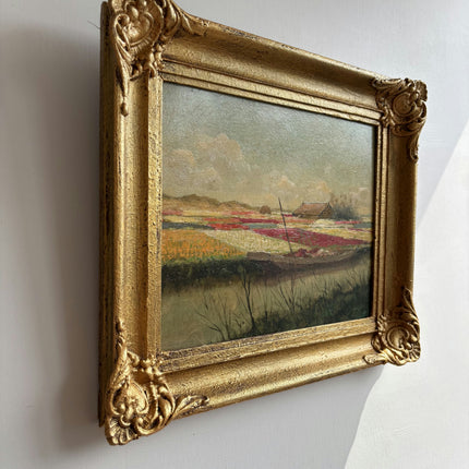 Traditional Landscape Oil Painting "Gilded Frame" Authentic Small Art Holland Art Shop