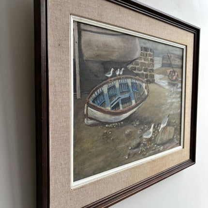 Timeless Harbor Scene Oil Painting "Rowboat Trio" Detailed Art Holland Art Shop