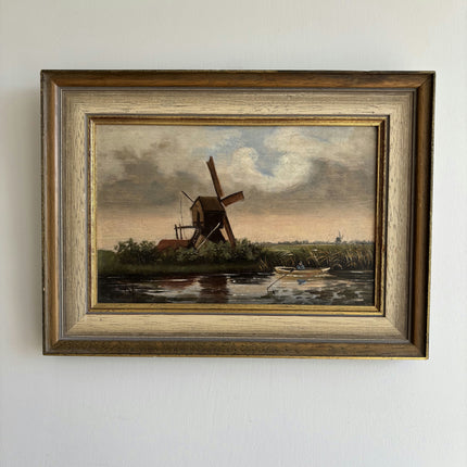 Classic Landscape Oil Painting "Old Windmill" Handcrafted Dutch Art Holland Art Shop
