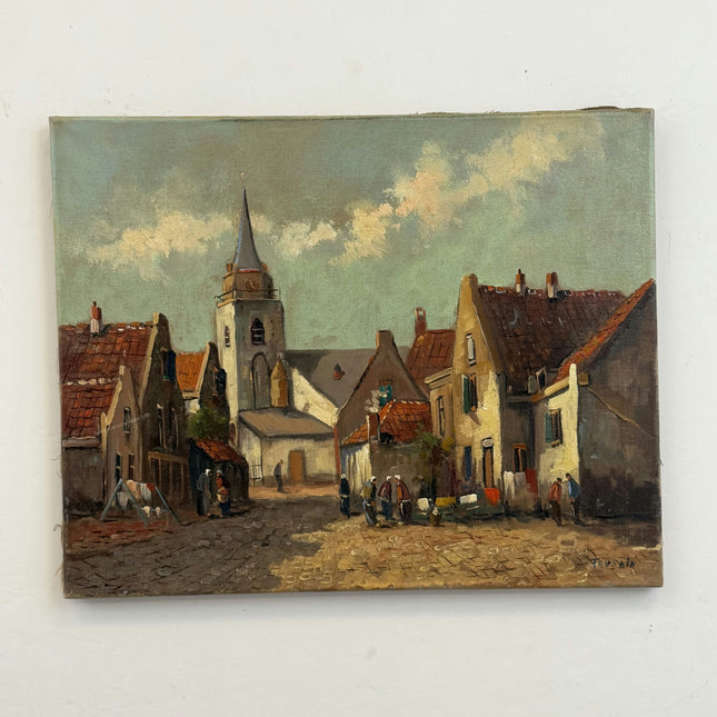 Classic Cityscape Oil Painting "Town Steeple" Timeless Artwork Holland Art Shop