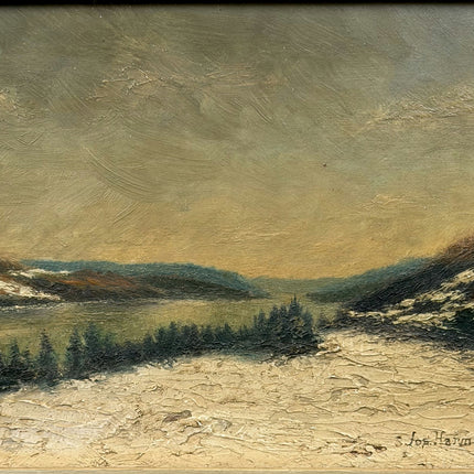 Elegant Winter Landscape Oil Painting "Framed Painting" Rustic Artwork Holland Art Shop