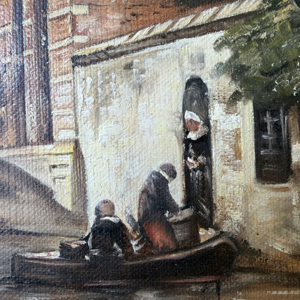 Intriguing Oil Painting Cityscape "Canal Bridge" The Hague (Netherlands) Artwork Holland Art Shop
