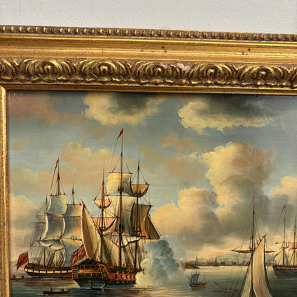 Refined Oil Painting Seascape "Sailing Ships" Striking Small Art