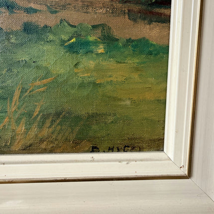 Figurative Oil Painting Landscape "Windmill Scene" Antique Large Art Holland Art Shop