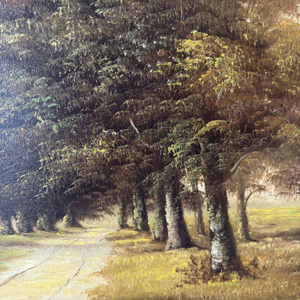 Antique Oil Painting Landscape "Tree Line" Handcrafted Large Art Holland Art Shop