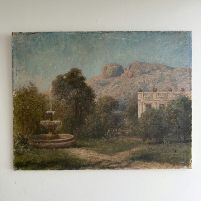 Timeless Landscape Oil Painting "Garden Fountain" Expressive Art Holland Art Shop