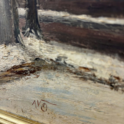 Detailed Winter Landscape Oil Painting "Snowy Church" Expressive Art Holland Art Shop