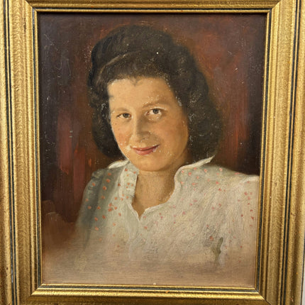 Classic Portrait Oil Painting "Pink Petals" Traditional Small Artwork Holland Art Shop