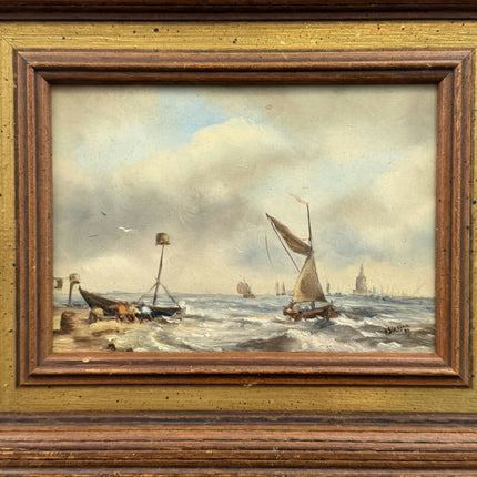 Timeless Seascape Oil Painting "Sailing Boat" Traditional Small Art Holland Art Shop