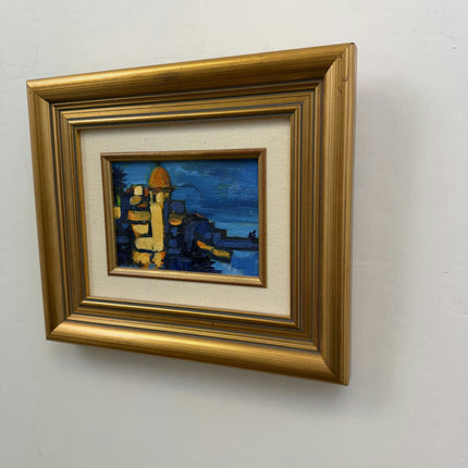 Detailed Cityscape Oil Painting "Paint Frame" Refined Small Artwork Holland Art Shop