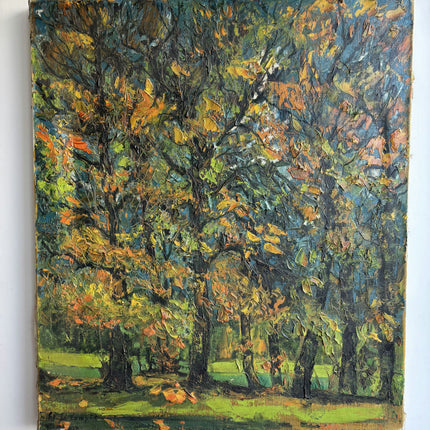 Elegant Landscape Oil Painting "Autumn Trees" Vintage Artwork Holland Art Shop