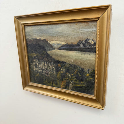Expressive Landscape Oil Painting "Mountain Lake" Elegant Small Artwork Holland Art Shop