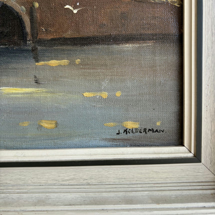 Authentic Cityscape Oil Painting "Rowing Boat" Expressive Art Holland Art Shop