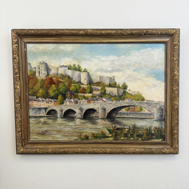 Traditional Cityscape Oil Painting "Stone Bridge" Rustic Large Artwork Holland Art Shop
