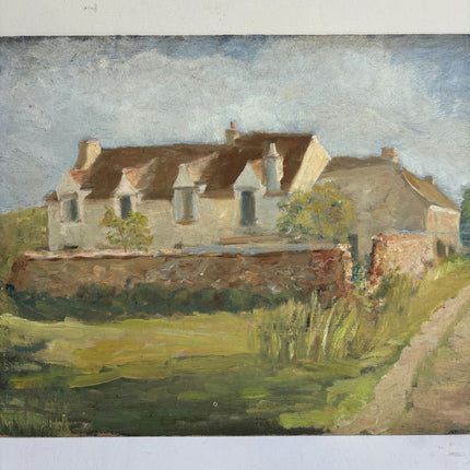 Classic Landscape Oil Painting "Row Houses" Handcrafted Small Artwork Holland Art Shop