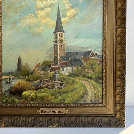 Traditional Cityscape Oil Painting "Church Tower" Detailed Large Art Holland Art Shop