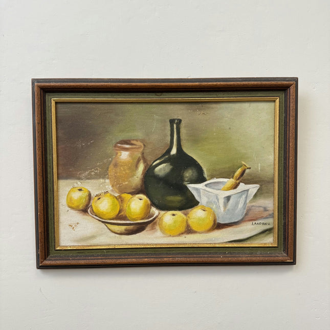 Handcrafted Still Life Oil Painting "Black Bottle" Expressive Small Artwork Holland Art Shop