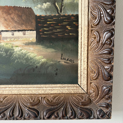 Authentic Landscape Oil Painting "Thatched Barn" Elegant Art Holland Art Shop