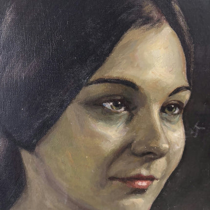 Handcrafted Oil Painting Portrait "Serene Woman" Traditional French Artwork Holland Art Shop