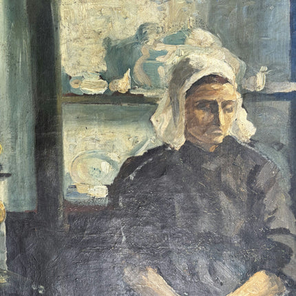 Original Portrait Oil Painting "Seated Woman" Refined Large Art Holland Art Shop