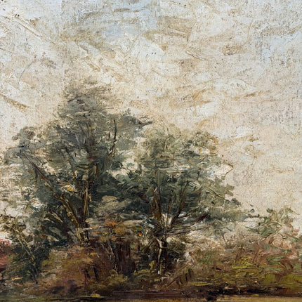 Traditional Landscape Oil Painting "Riverside Trees" Refined Large Artwork Holland Art Shop