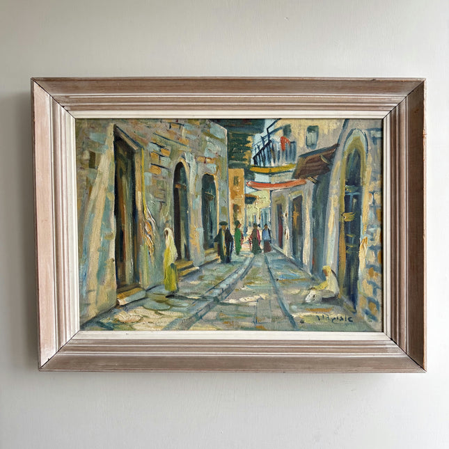 Authentic Cityscape Oil Painting "Narrow Street" Expressive Artwork Holland Art Shop