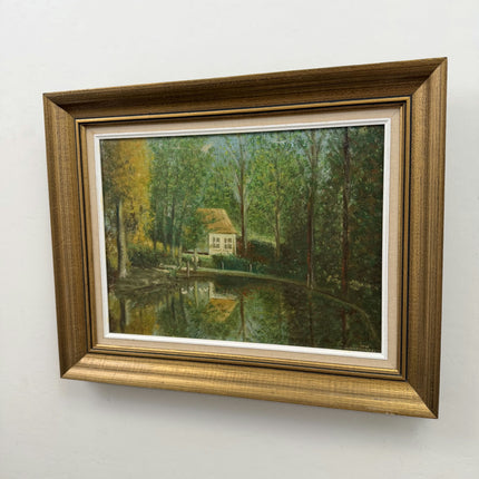 Rustic Landscape Oil Painting "Thatched Cottage" Elegant Artwork Holland Art Shop