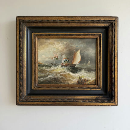 Original Seascape Oil Painting "Sailing Ship" Traditional Artwork Holland Art Shop