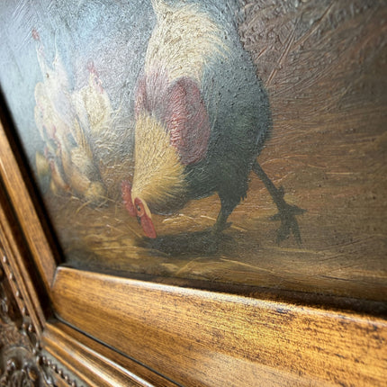 Wonderful Oil Painting Animals "Colorful Rooster" Authentic Small Artwork Holland Art Shop