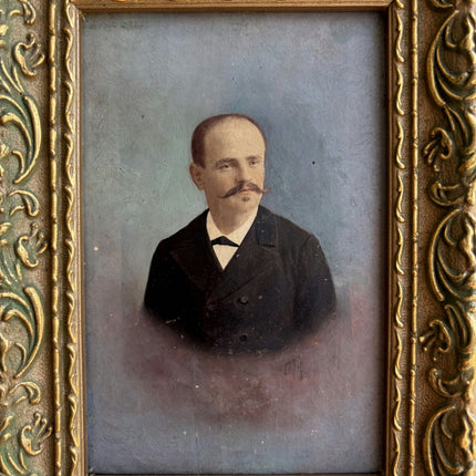 19th Century Antique Portrait Oil Painting "Framed Portraits" Small Artwork Holland Art Shop