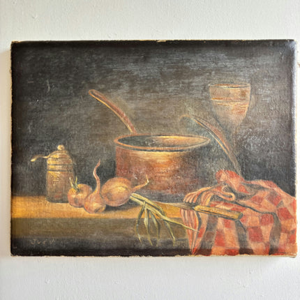 Detailed Still Life Oil Painting "Copper Pot" Refined Small Art Holland Art Shop