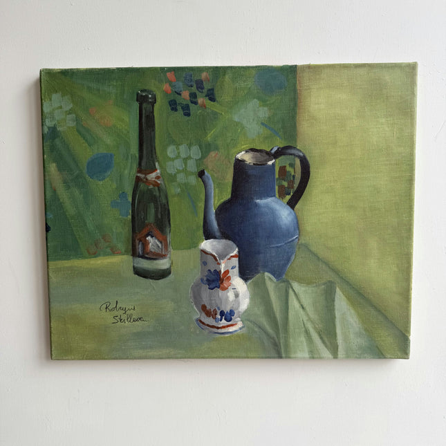 Authentic Still Life Oil Painting "Blue Teapot" Original Artwork Holland Art Shop