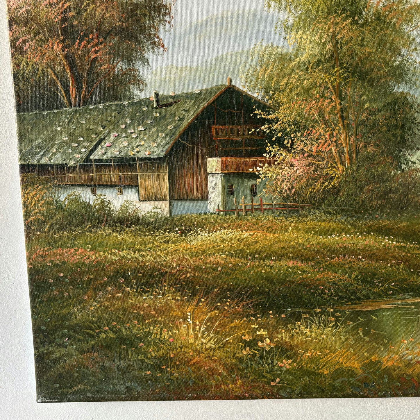 Wonderful Landscape Oil Painting "Weathered Barn" Expressive Large Art