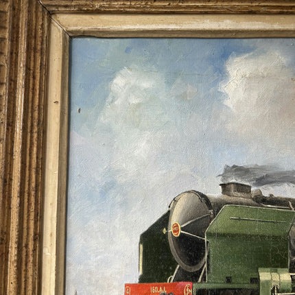 Classic Train Oil Painting "Green Train" Original Large Art Holland Art Shop