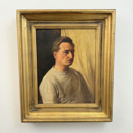 Traditional Portrait Oil Painting "Seated Man" Detailed Belgian Artwork Holland Art Shop