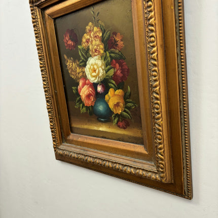 Vintage Floral Still Life Oil Painting "Flower Vase" Expressive Small Artwork Holland Art Shop