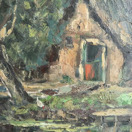 Expressive Farm Oil Painting "Leaning Tree" Timeless Artwork Holland Art Shop