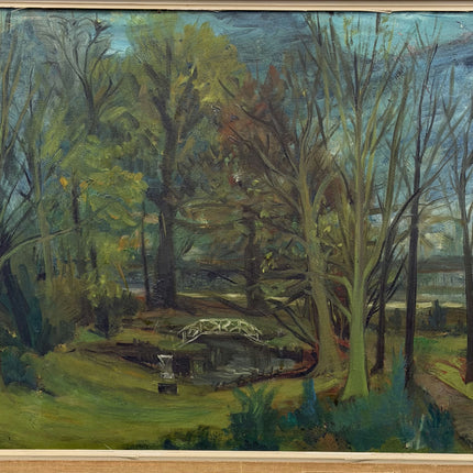 Elegant Landscape Oil Painting "Park Trees" Rustic Large Art Holland Art Shop