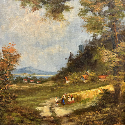 Detailed Landscape Oil Painting "Country Path" Refined Small Art Holland Art Shop