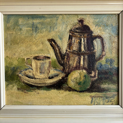 Timeless Still Life Oil Painting "Tea Pot" Handcrafted Dutch Artwork Holland Art Shop